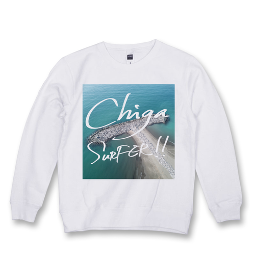 Chiga Surfer!! ヘッドランド縦 Logo（白）